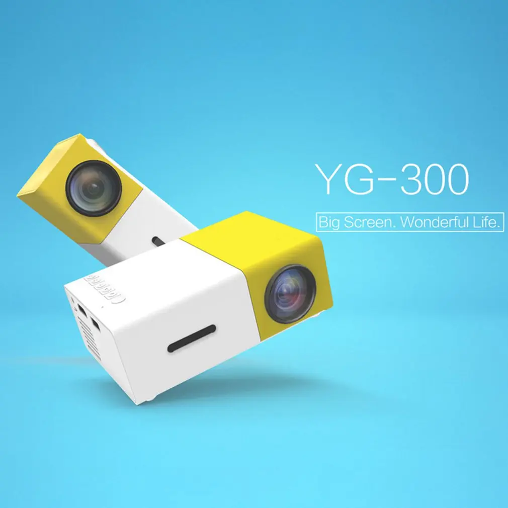 YG300 светодиодный проектор 600 люмен 3 5 мм аудио 320x240 пикселей YG 300 HDMI USB Мини домашний