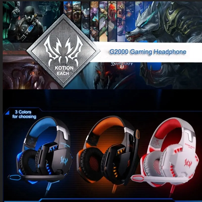 Светодиодный 3 5 мм игровая гарнитура со световым микрофоном стерео бас наушники
