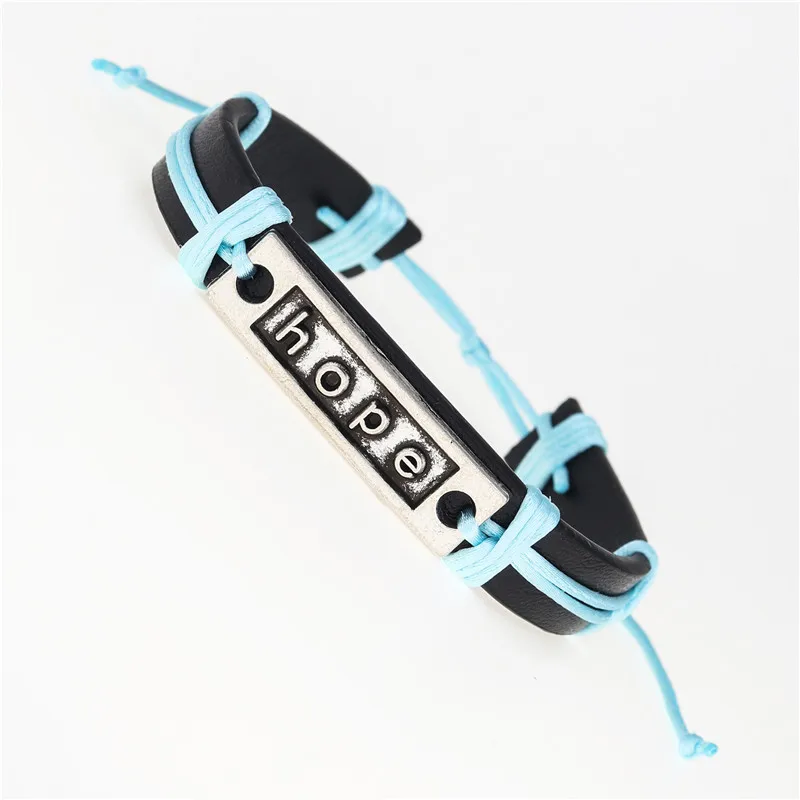 Новый модный браслет с надписью Hope ID для женщин и мужчин регулируемая бижутерия