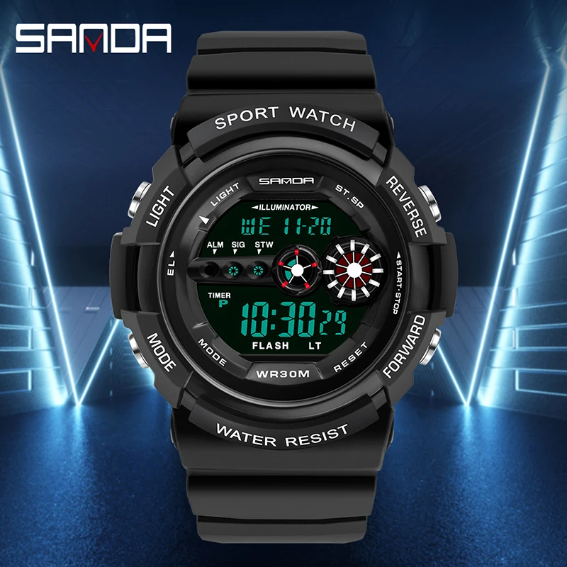 SANDA Top Brand Luxury Sport Digital Watch Men Fashion Waterproof Military Led Electronic Wrist Watch For Men Relogio Masculino enlarge