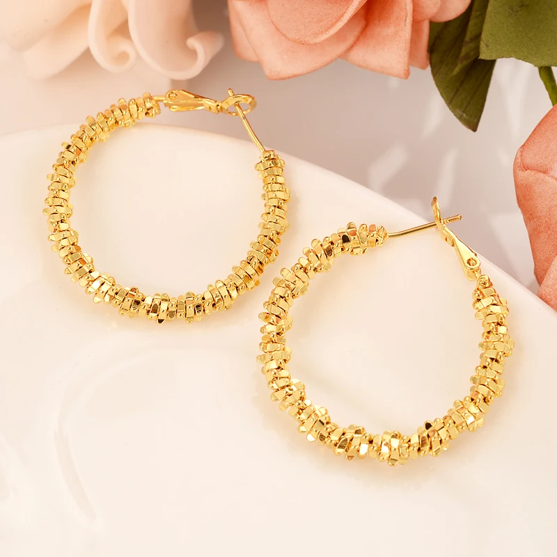 

2021 New Metal Circle Earrings For Women Fashion Classic Gold Color Charm Earring Minimalist Arab African Jewelry