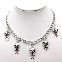 vintage harajuku goth punk hip pop pendant necklace twist chain metal ufo alien clavicle chain necklaces women fashion jewelry