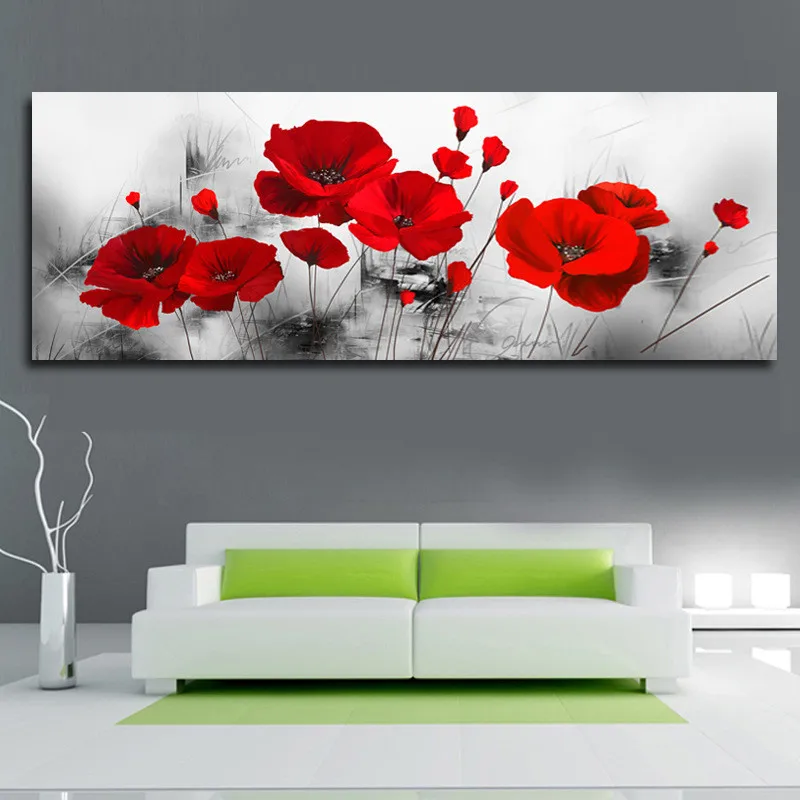 

Fashion Flowers Adornment Picture Rectangle Shape Spray Painting Oil Canvas Personality Draw Core Personality Household Decor