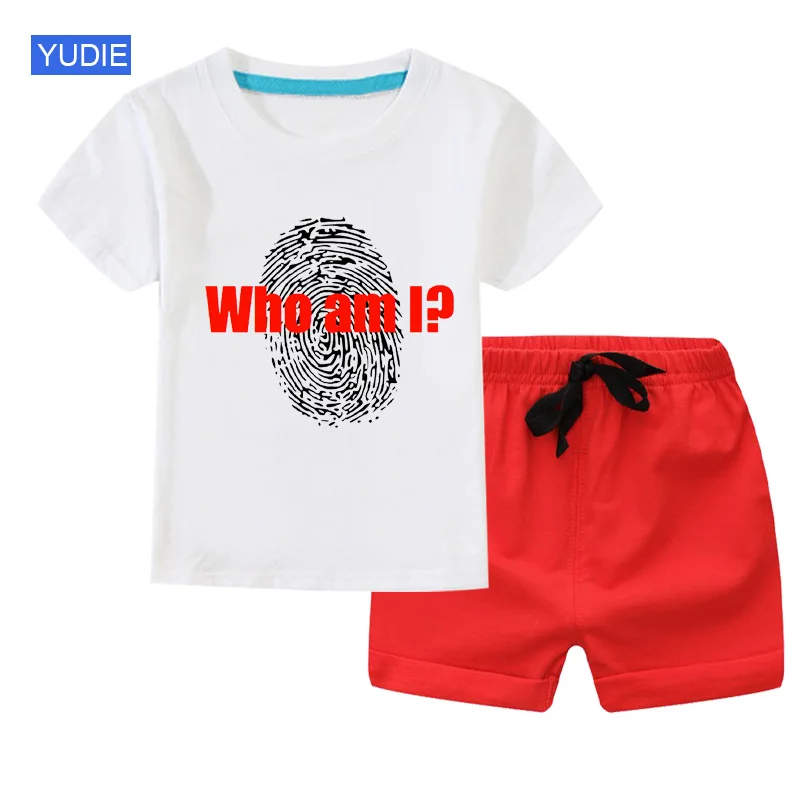 

Повседневная детская одежда, комплект одежды из 2 предметов, цветная крутая футболка для мальчиков и шорты, одежда для мальчиков и девочек, спортивный костюм, детская одежда