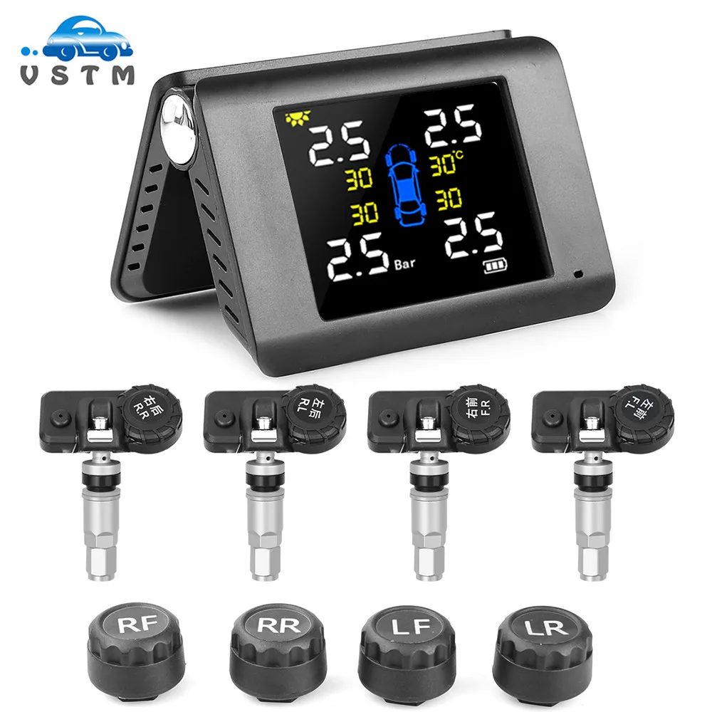 Система контроля давления в шинах TPMS работающая от солнечной энергии с 4