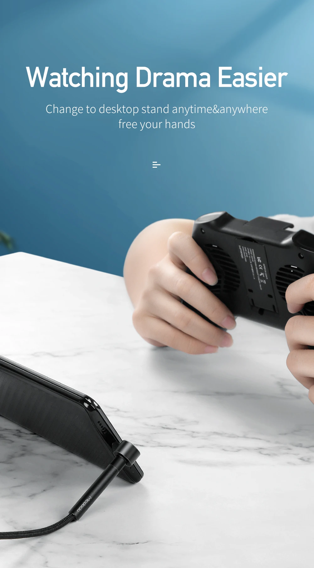 Mcdodo usb type C кабель с держателем для телефона быстрое зарядное устройство 4,0 Быстрая зарядка для Xiaomi huawei samsung кабель USB C данных локтевой кабель