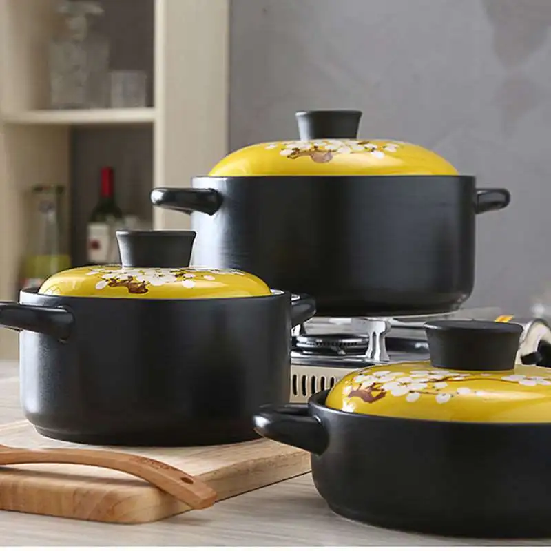 

Clay Cooking Pot Casserole Dish Ceramic Simple Cooking Pot Set Casserole with Lid Panela Rosa Kitchen Accessories DI50SG