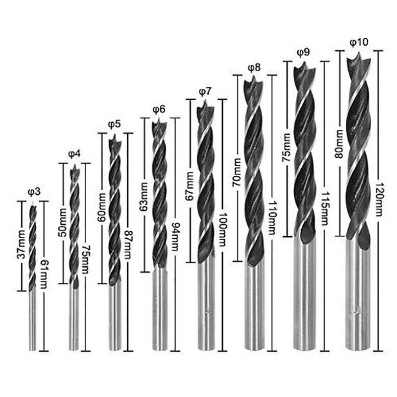 Трехточечное сверло для деревообработки поддержка перфорации электродрель
