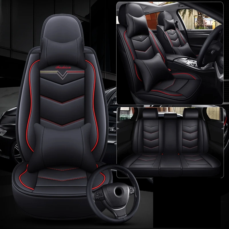 

Чехол для переднего и заднего сиденья автомобиля для Chevrolet Cruze AVEO Sail malibu, черный брендовый роскошный мягкий кожаный чехол для переднего и зад...