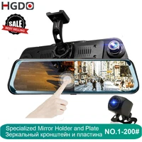 hgdo 10 touch screen rear view camera mirror dash camera fhd 1080p car dvr night vision dash cam auto driving recorder dashcam