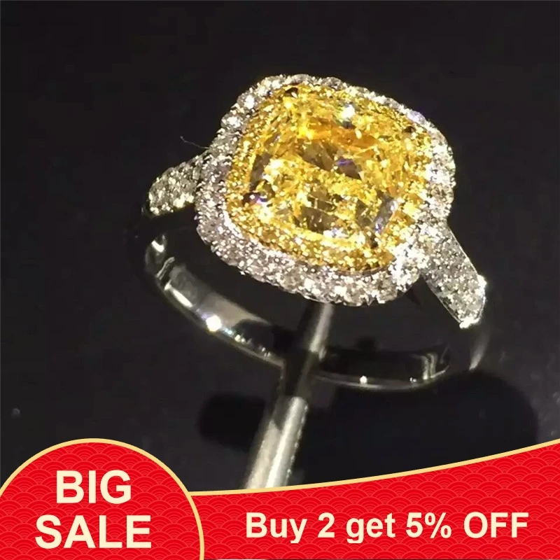 

Twinkle double halo Кольцо из стерлингового серебра 925 пробы с фианитом ААА вечерние Обручальные кольца для женщин обручальные ювелирные изделия на ...