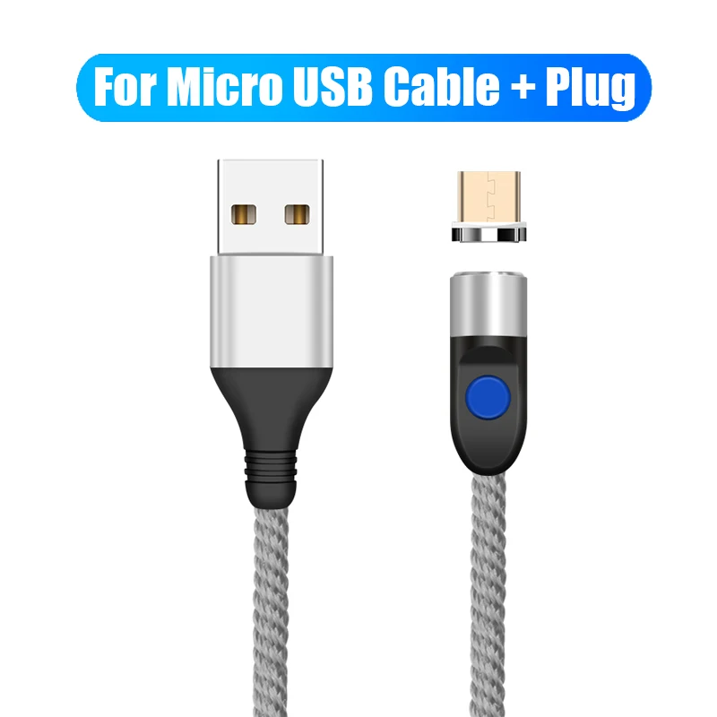 Магнитный кабель Micro usb type C для освещения 3,0 провод для быстрого заряда type-C Магнитный кабель для зарядки телефона USB шнур для huawei P30 Xiaomi - Цвет: silver for micro
