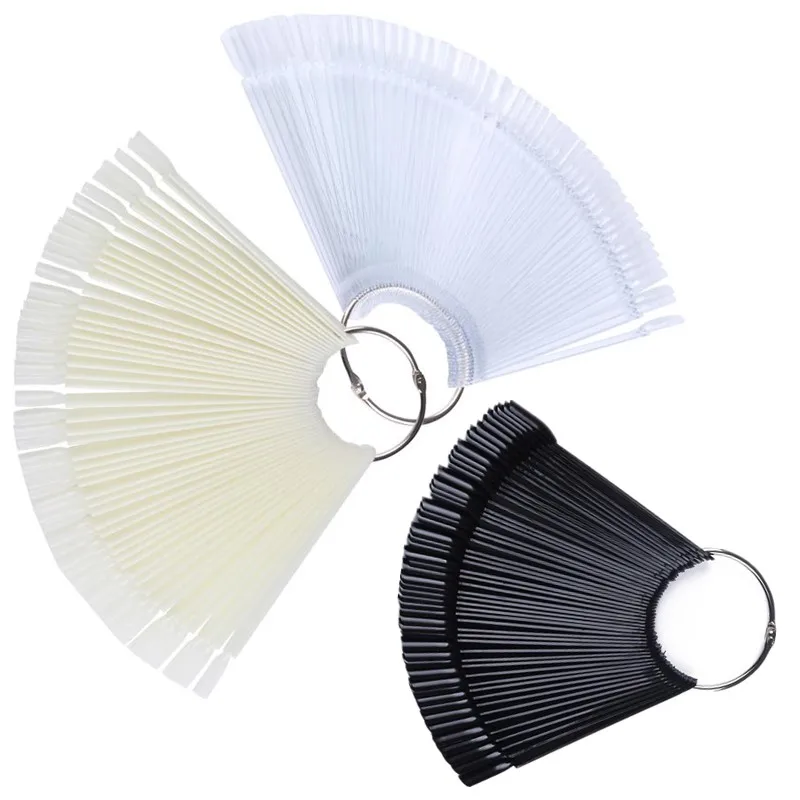 1 Набор накладных ногтей натуральный прозрачный черный веер на палец полная