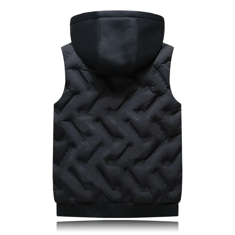 Мужской жилет новинка стильный 2018 Осень зима теплый без рукавов шапка куртка с