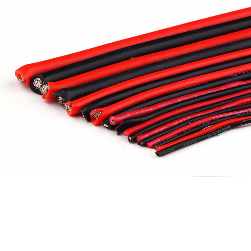 10 AWG 10AWG Red + Black Heatproof Soft Silicone Silica Gel Wire Connect Cable RC Model Battery Helicopter Car Boat Spare Parts | Игрушки и