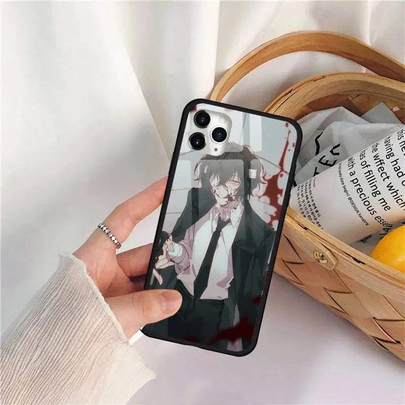 

Bungou Stray Dogs Dazai Osamu Phone Case Tempered glass For iphone 11 12 PRO MAX X XS XR 5C 6 6S 7 8 plus
