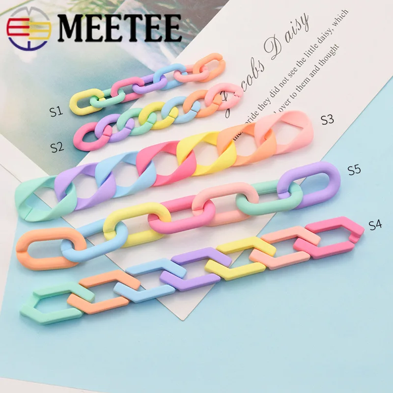 

100pcs Meetee 15-30mm Acrylic Plastic Ring Buckle DIY Bags Chain Connector Clasp Frosted Candy Color Decoration Accessories