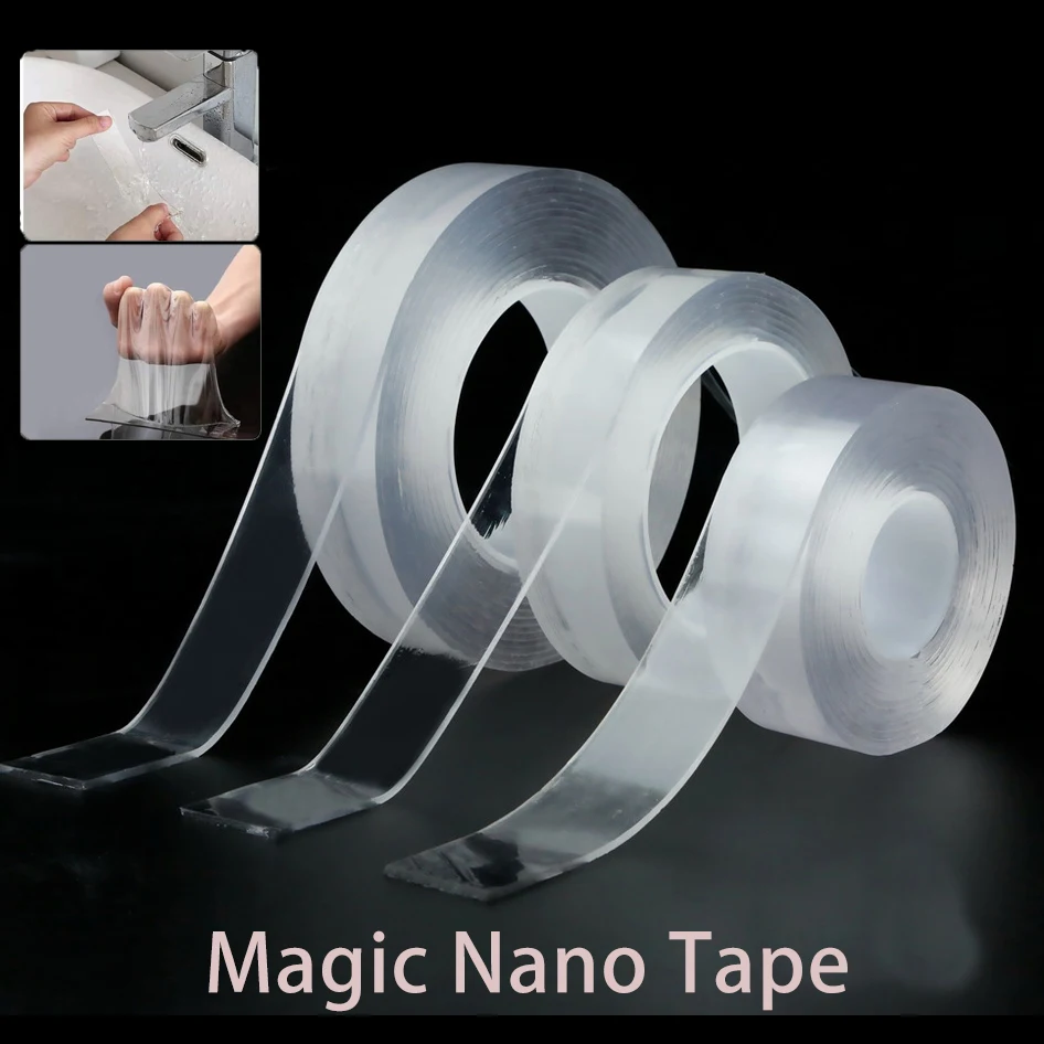 

1M/2M/3M/5M Nano Tape Double Sided 2CM Magic Tapes Transparent NoTrace Reusable Waterproof Washable Cleanable Home Band Adhesive