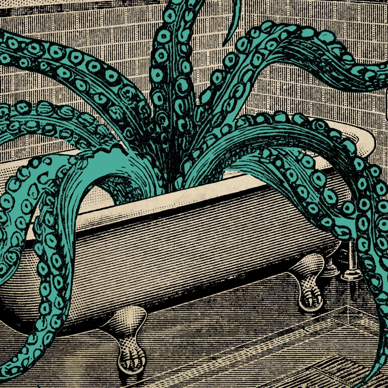 Постер на холсте в виде осьминога Настенная картина с принтом ванну морская