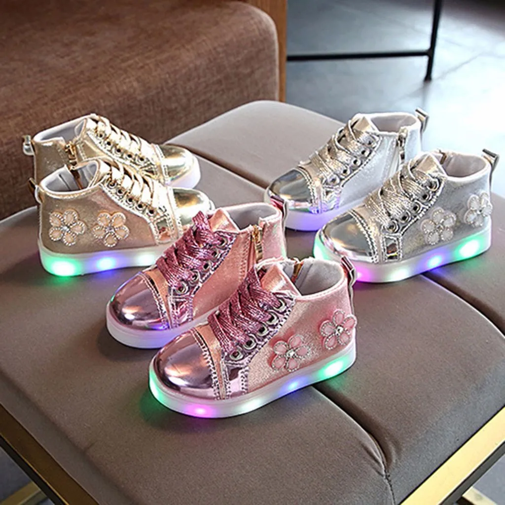 

Fashion LED Boots Girls Hot Sale Girls Glowing Sneakers Luminous Sole Kids Stylish Cute Ankle Boots Spring Autumn Shoes