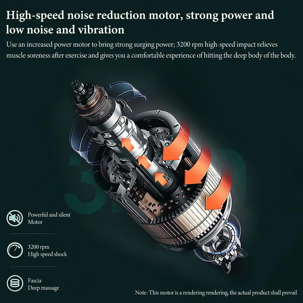 

Mini Massager Gun Fascial Massager Electric Portable Meridian Muscle Relaxer Fitness Massage Device USB Charging 4 Heads 6 Gears