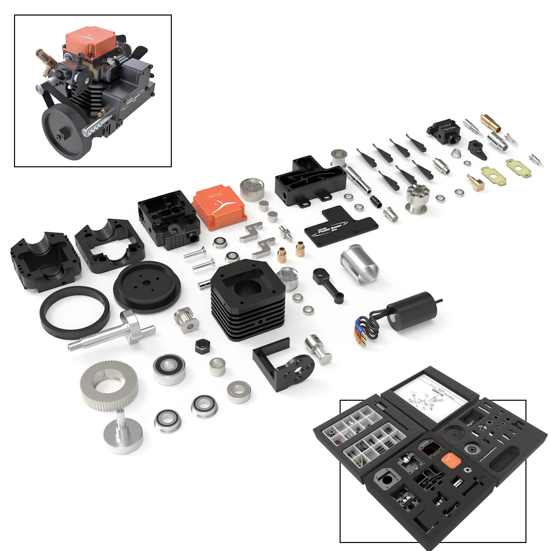 Настольный двигатель Toyan сделай сам четырехтактный метанол для 1:10 1:12 1:14 Модель