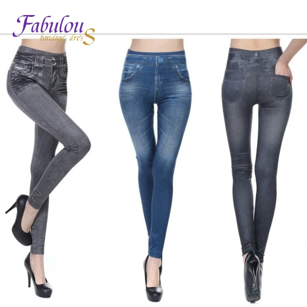 FABANDAGE от S до XXL с флисовой подкладкой джинсы-леггинсы дамские джеггинсы