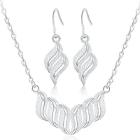 new 925 sterling silver jewelry sets for women fine retro leaves necklace earrings fashion wedding party gifts bridal jewelry