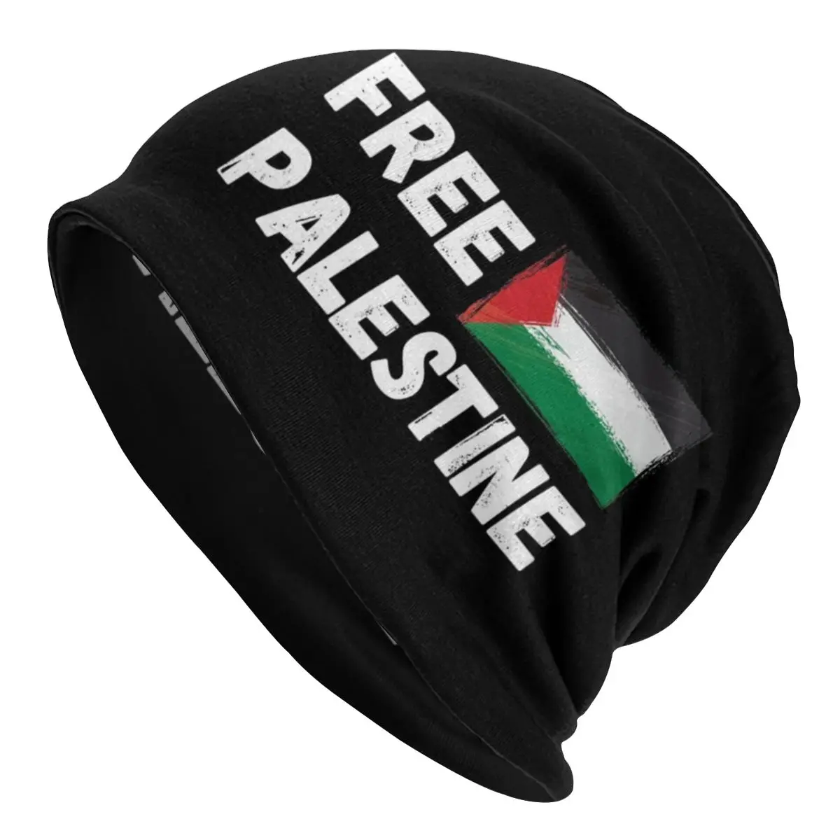 

Free Gaza Palestine Flag Arabic Palestinian Caps Hip Hop Street Skullies Beanies Hat Men Women Warm Dual-use Bonnet Knitted Hat