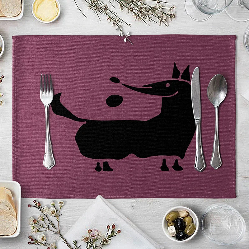 Мультфильм животных Настольный коврик Симпатичный кот собака шаблон для