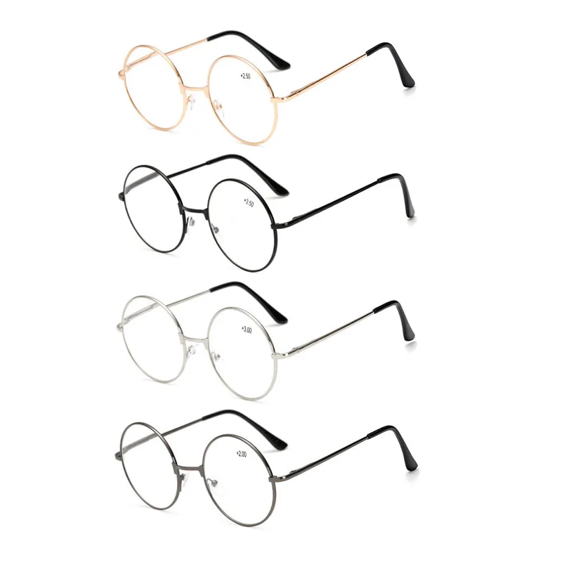 Женские круглые металлические очки для чтения с прозрачными линзами винтажные