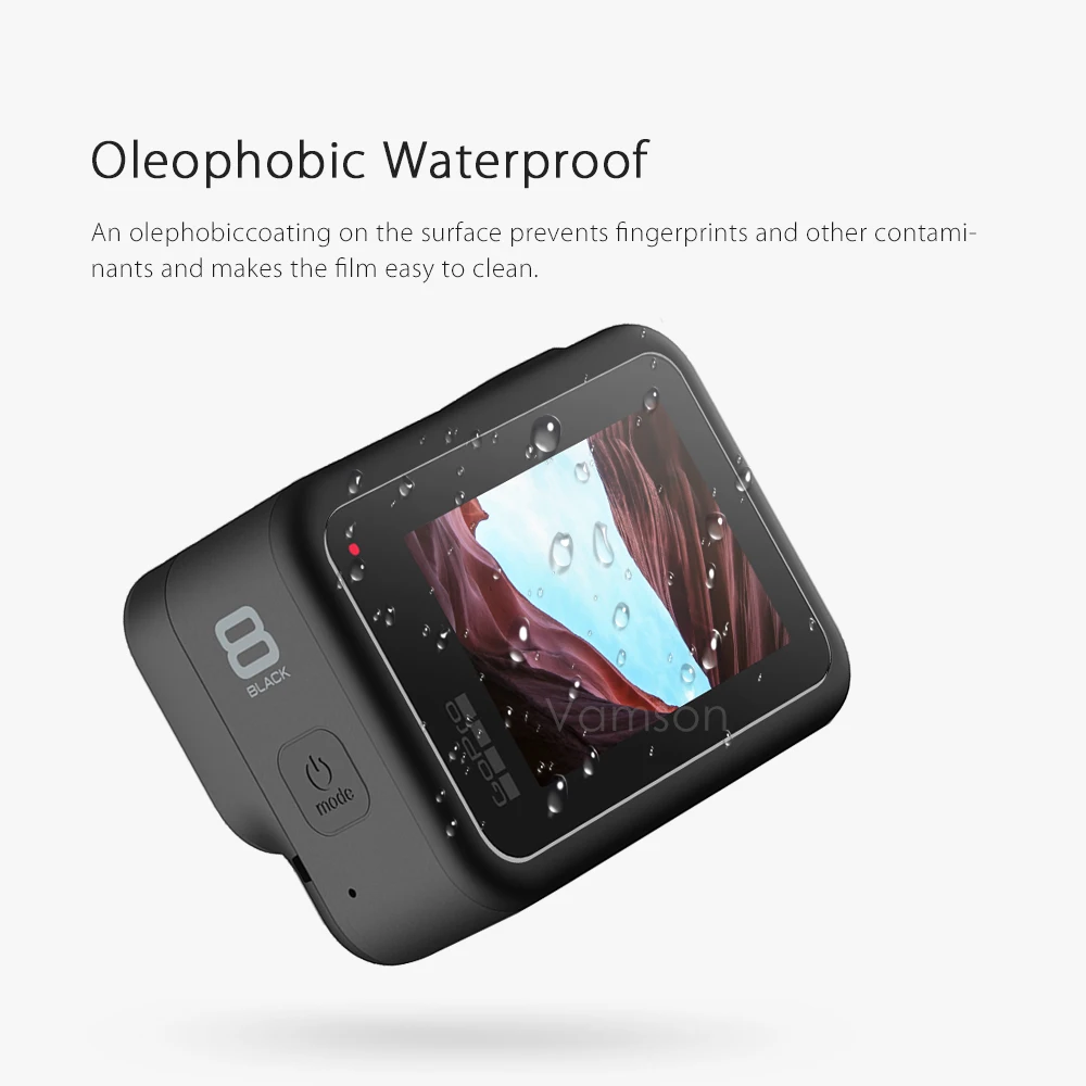 Черный силиконовый защитный чехол Vamson для GoPro Hero 8 крышка объектива Пылезащитный