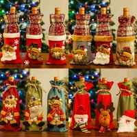 christmas wine bottle cover merry christmas decoration for 2020 home table decor ornament xmas gift happy new year 2021