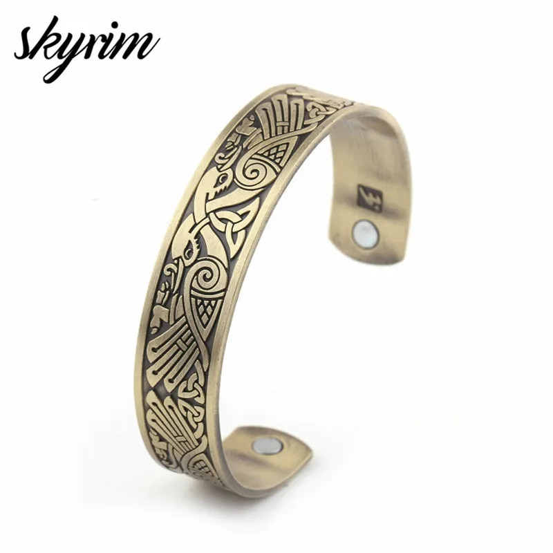 Мужской браслет амулет Skyrim скандинавский талисман викингов Ворон ирландский