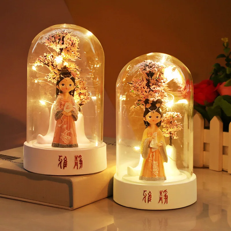 

4 Style Antique Hanfu Doll Night Light Decoration Creative Figures Desktop Home Decoration Cute Girl Student Gifts