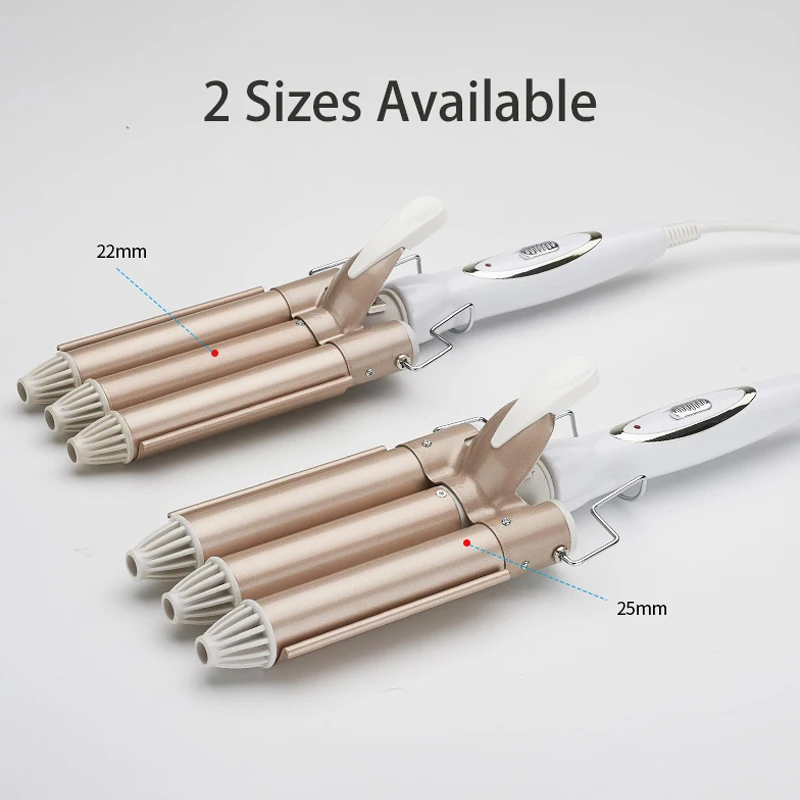 Щипцы для завивки волос с 3 бочками электрические плойки 22 мм 25 ролики волн