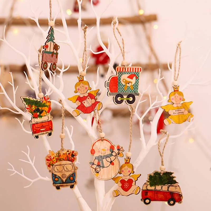 2020 новые рождественские деревянные украшения висячие кулон расписанный ангел