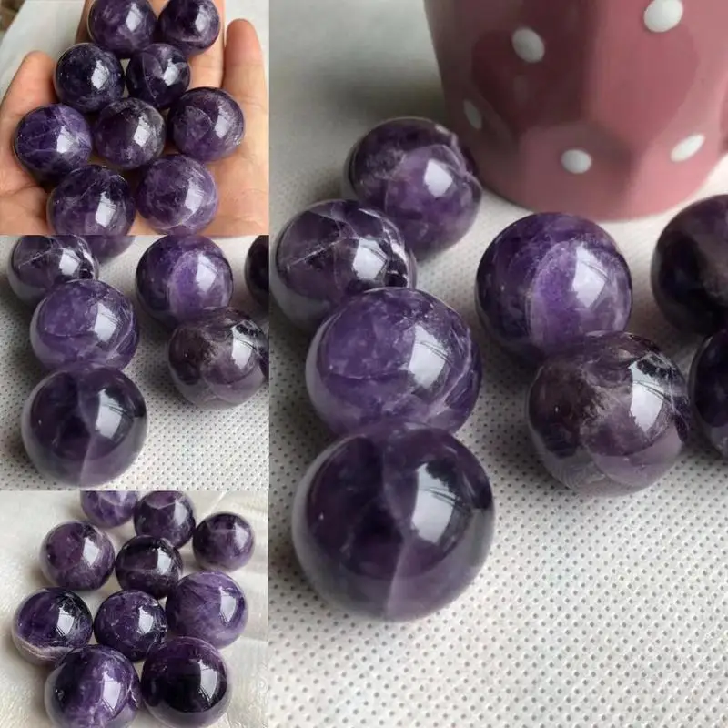 

New Healing Purple Stone Natural Amethyst Quartz Sphere Gift For Decoration Collection Crystal Ball Pretty Crafts Gifts
