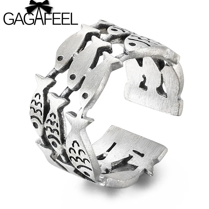 

GAGAFEEL Новые Модные Винтажные Регулируемые кольца из стерлингового серебра 925 пробы оптом женские ювелирные изделия в уличном стиле
