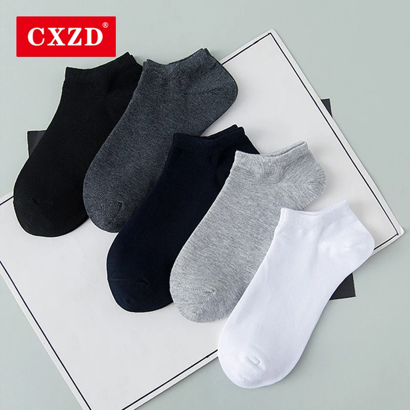CXZD 2019 Men Cotton Ankle Socks For Men's Business Casual Solid Color Short Male Sock | Мужская одежда