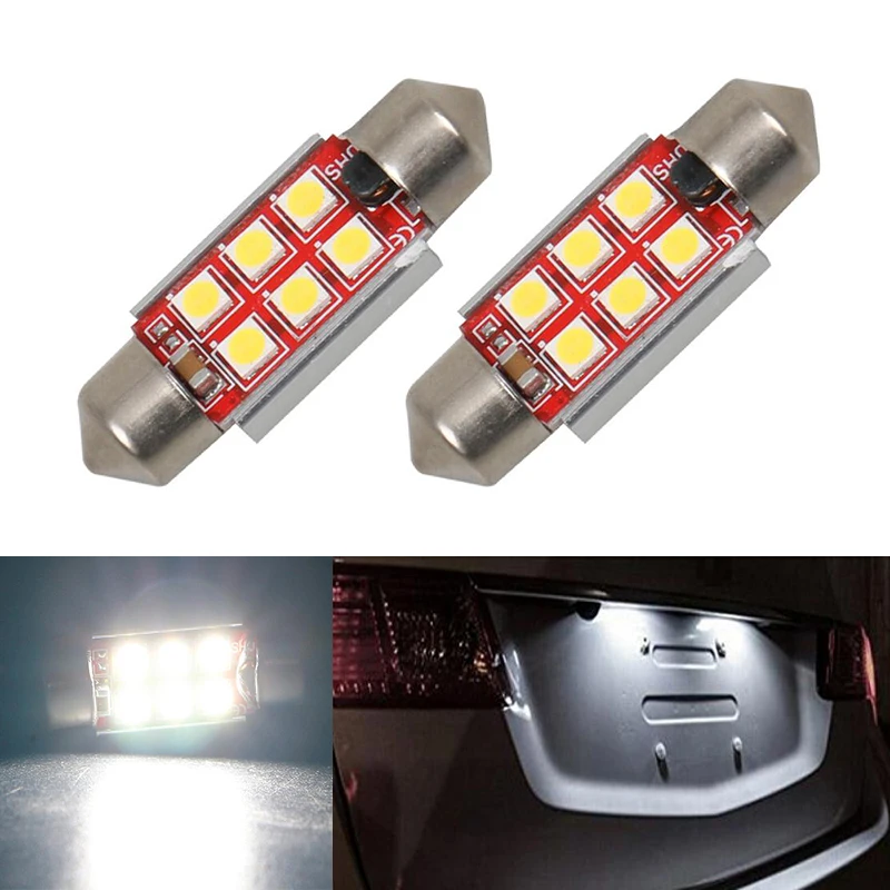 2x Автомобильные светодиодные лампы 36 мм C5W 3030 SMD 12 В подсветка номерного знака для