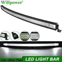 Offroad Car Roof 675W 52inch Curved Light Bar For Jeep Dodge Chevy 4x4 Truck SUV Pickup Driving LED Lights Bar Thin Lightbar
