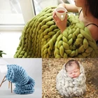 200x200 см Мода ручной вязки из шерсти вязаный плед из толстой пряжи шерсть мериноса громоздкие Вязание пледы крупной вязки одеяло