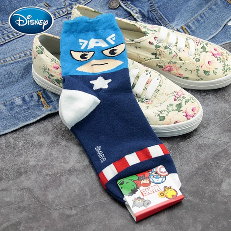 Носки для взрослых с принтами Мстителей Дисней хлопковые носки нейтральные