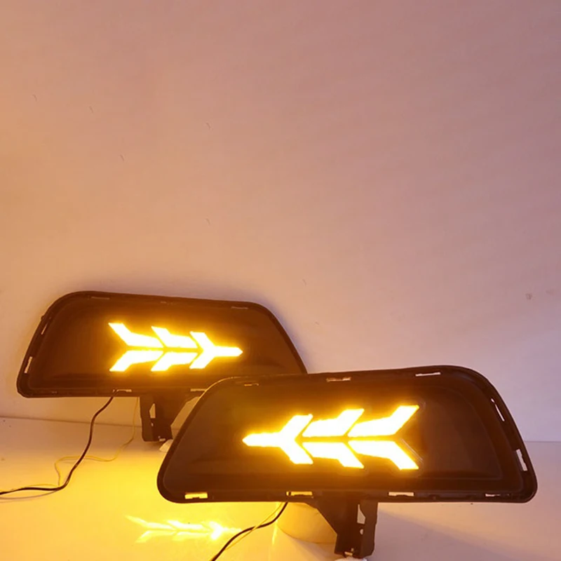 Дневные ходовые огни противотуманные фары с желтым указателем поворота для chevrolet