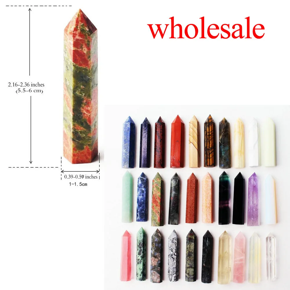 

10/50/100Pcs Wholesale 5-6CM Natural Amethyst Crystal Wand Stone Quartz Point Colorful Fluorite Obelisk ReikiChakra Healing Gift