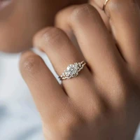 simple classical little fresh clear crystal ring for women anniversary party wedding gift jewelry