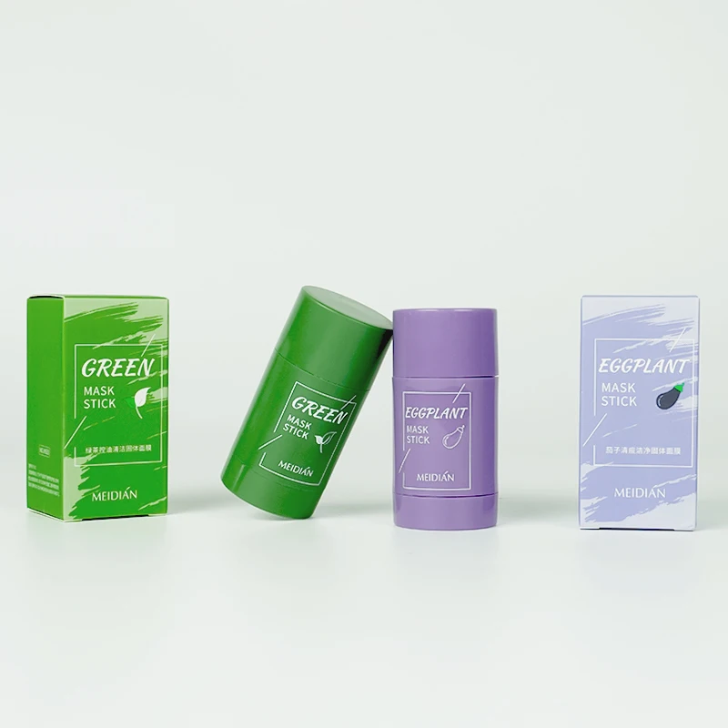 

Green Tea Oil Control Eggplant Acne Cleansing Mask Skin Care Moisturizing Remove Blackhead Fine Pores Mud Mask Face Care