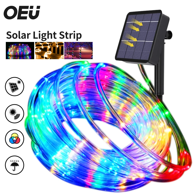 

LED Strip Light for Christmas Decoration Solar Waterproof LED Christmas Garden Light Decoration Holiday Atmosphere Neon Light