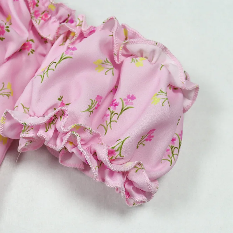 

Summer Long Long Dress Off-shoulder Ruffled Fashionable Floral Print Cottagecore Sexy Open Back Split Beach Dress 2021 New